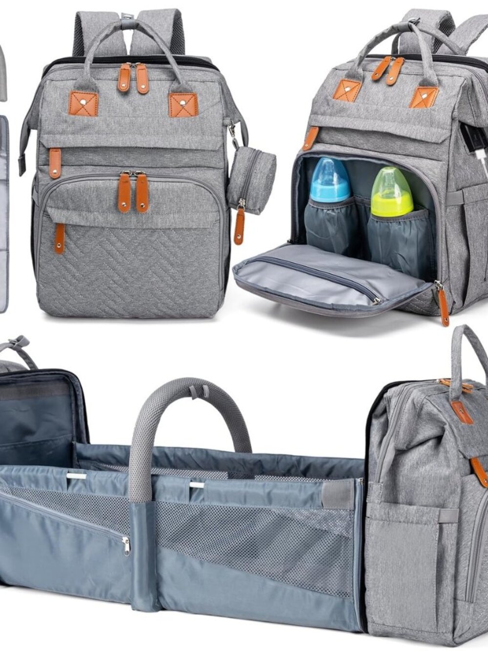 Diaper Bag Backpack with Detachable Changing Station, Large Capacity Baby Diaper